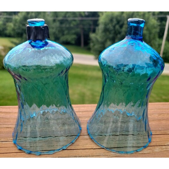 Homco Other - Vtg Homco Set of 2 Glass Votive Sconce Cup Candle Holder Peg Blue Cottagecore